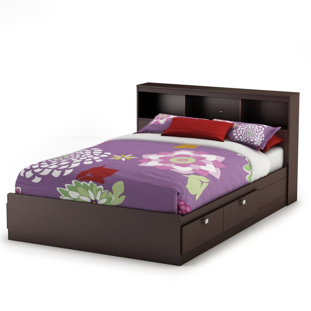 White Full Bookcase Headboard U918144
