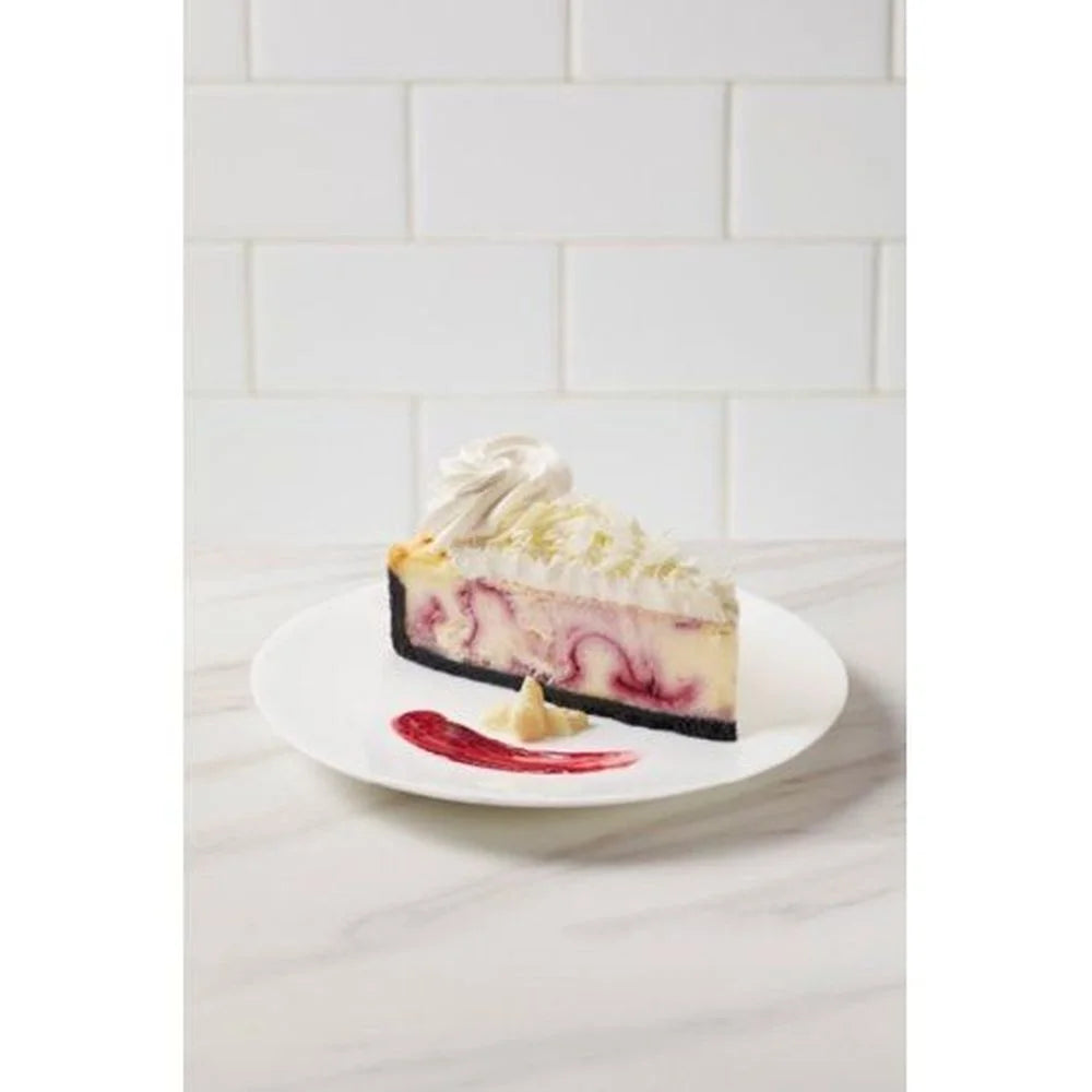 10 inch 14 Slice White Chocolate Raspberry Cheesecake, 80 Ounce D667353