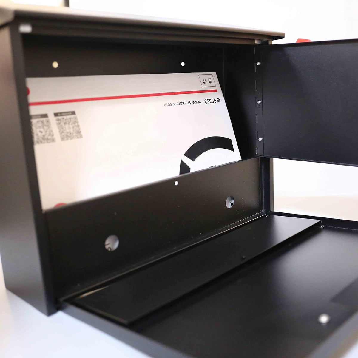 Wall Mount Locking Mailbox with Code Lock Black Large Capacity R997
