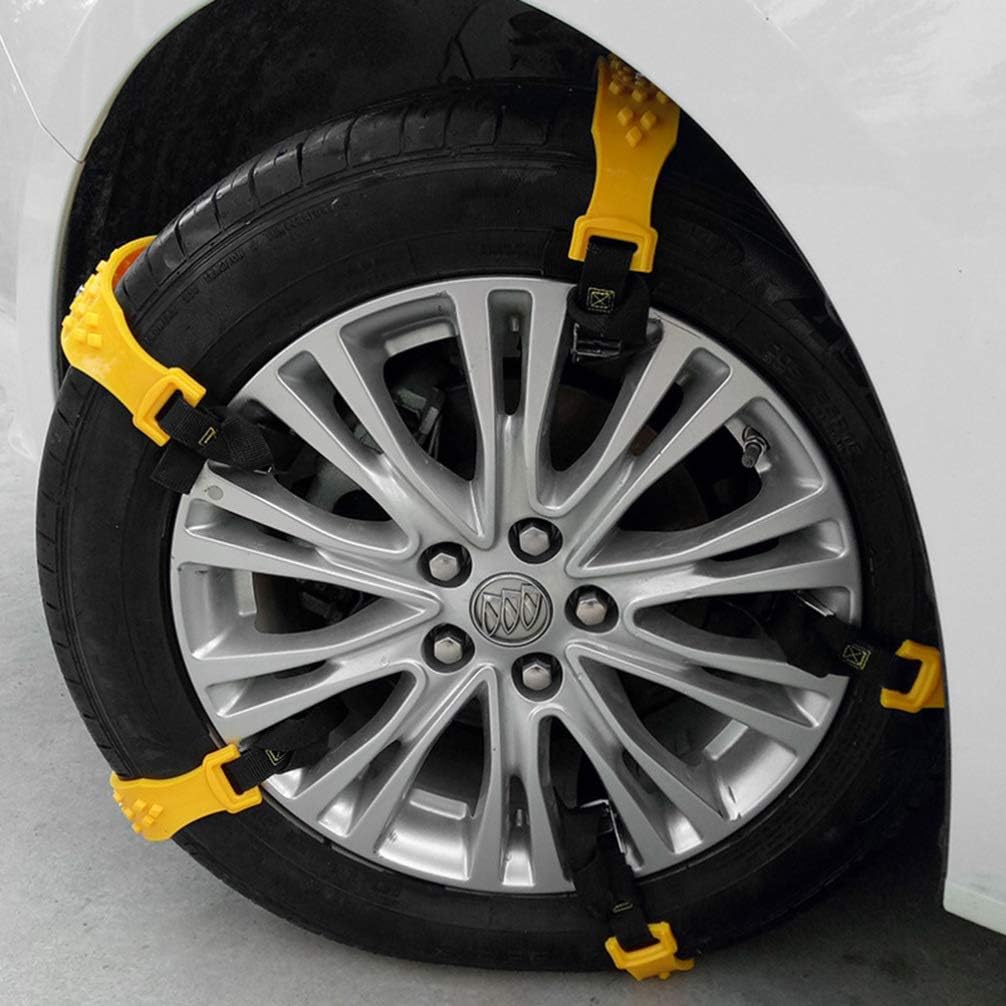 10Pcs Car Snow Chains Yellow Pack of 2 T71470