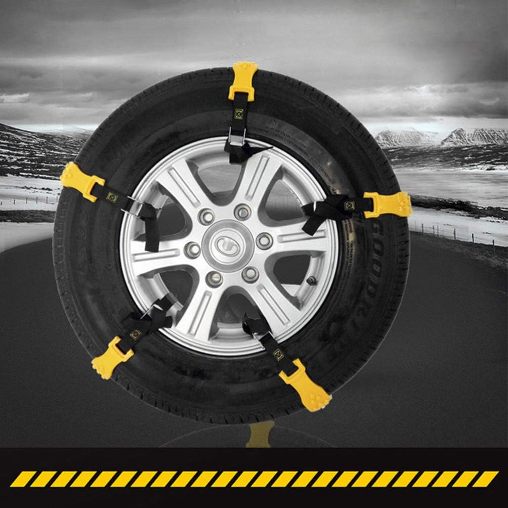 10Pcs Car Snow Chains Yellow Pack of 2 T71470