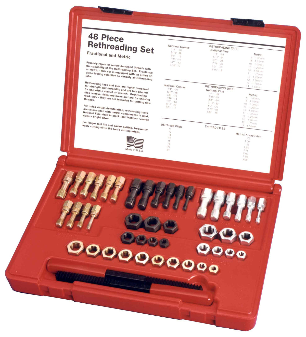 48 Piece SAE & Metric Thread Restorer Kit W659957