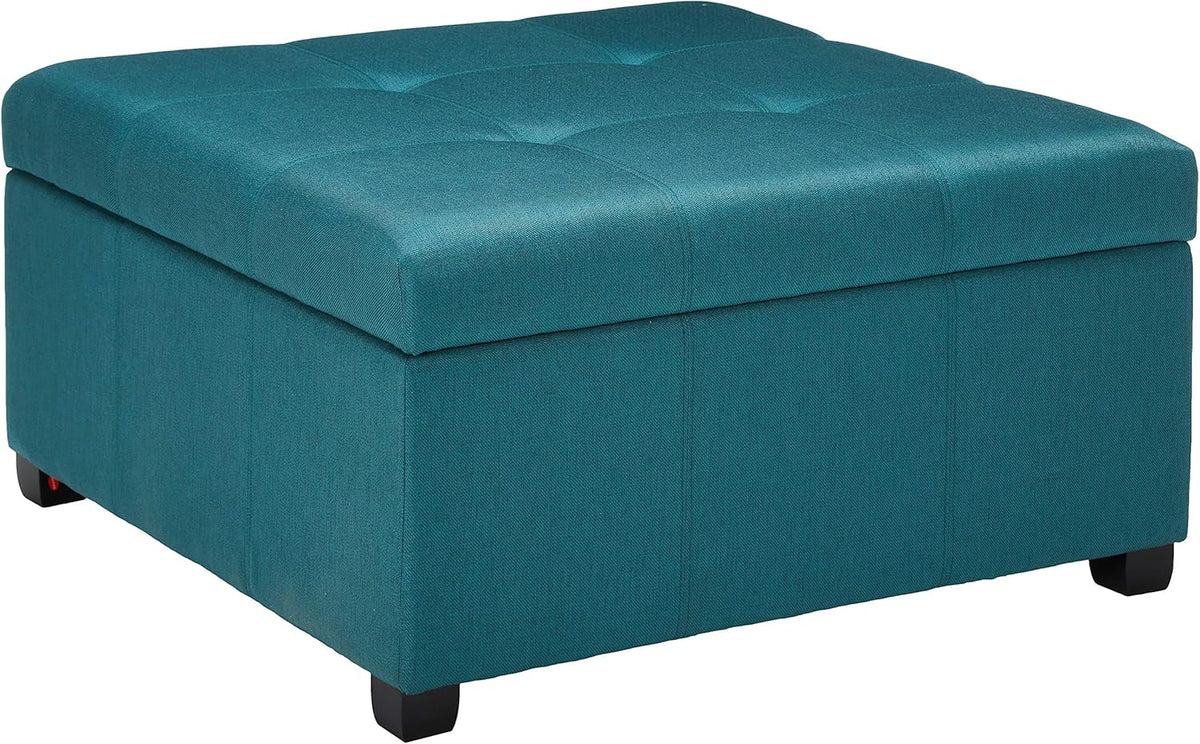 Dark Teal Fabric Storage Ottoman A4157