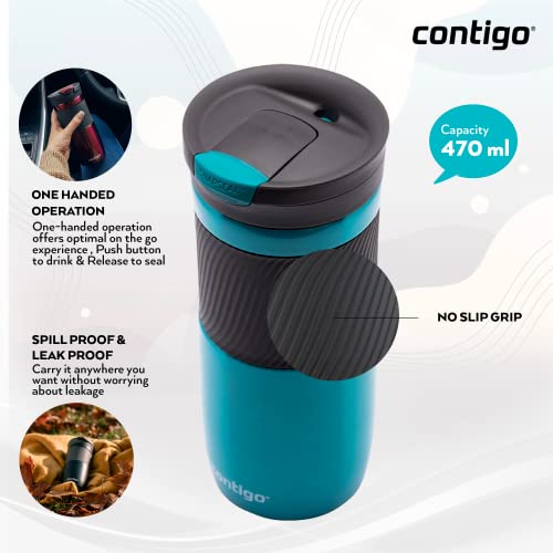 Black Stainless Steel Travel Mug, 590 ml X442324