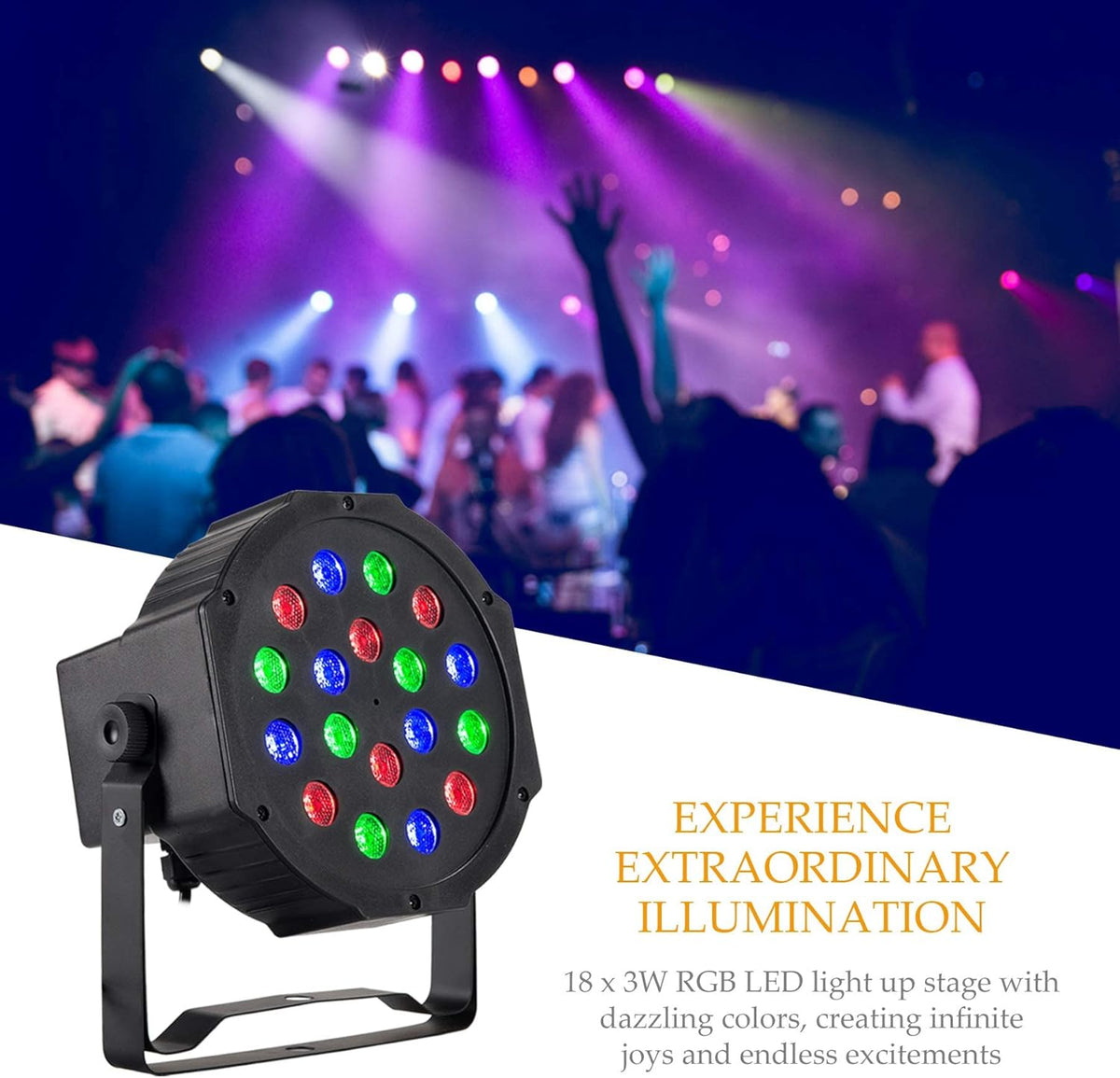 8 Pc RGB Par Can Stage Lights with Remote R183