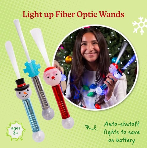 Christmas Fiber Optic Wands Light Up LED Holiday Toy 3 Pack D587763