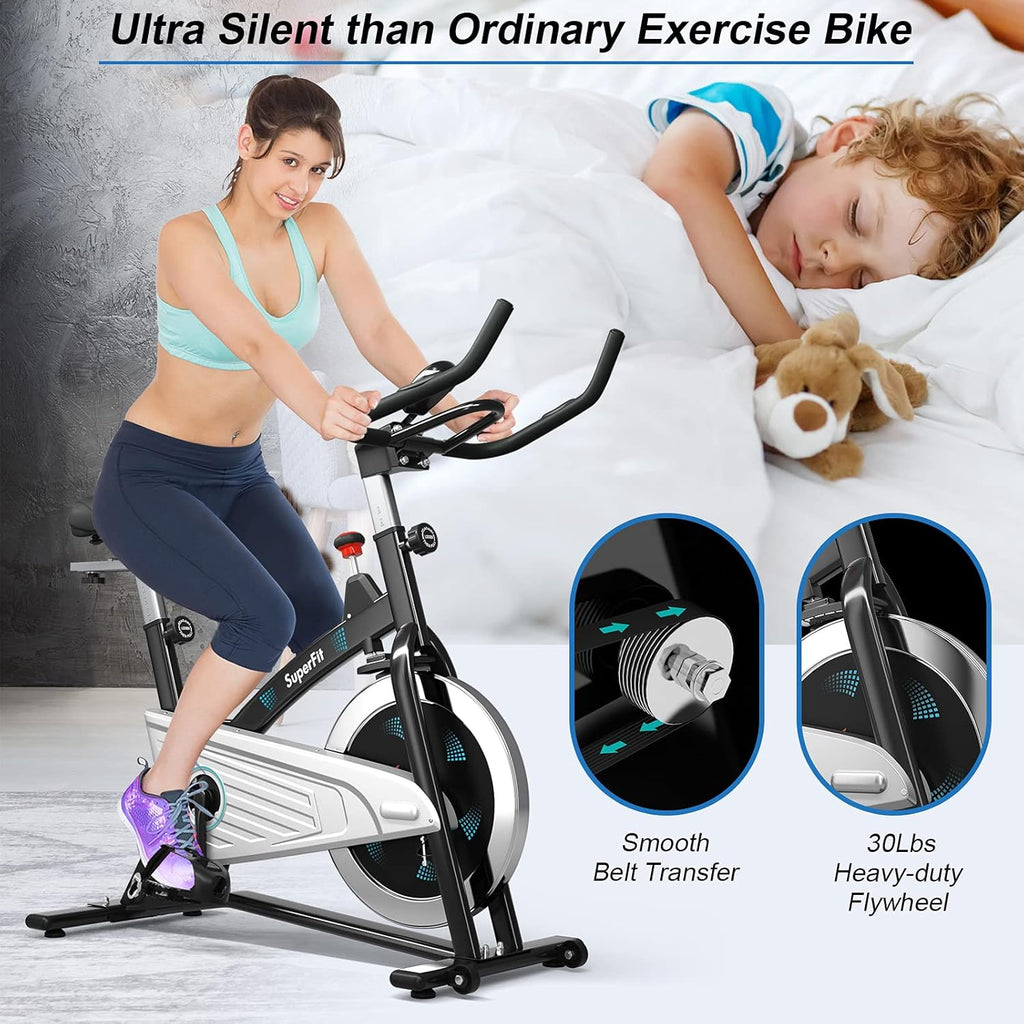 Magnetic Belt Drive Indoor Exercise Cycling Bike with LCD Monitor U5081
