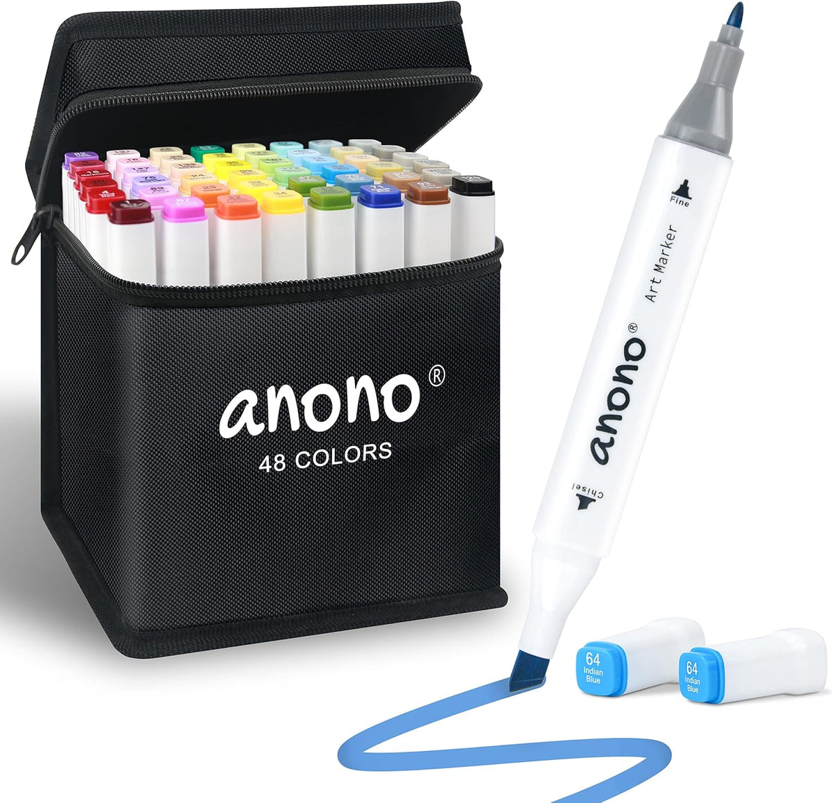 48 Colors Alcohol Markers Set Double Tipped Y64259