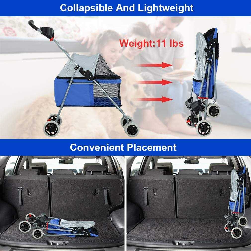4 Wheels Folding Waterproof Portable Pet Stroller Q882031