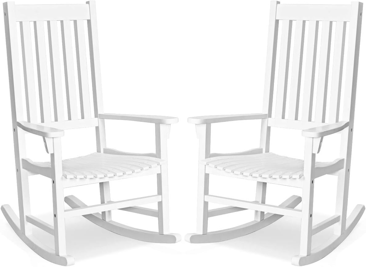 White Acacia Wood Rocking Chair B31943