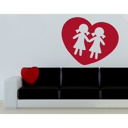 Heart Wall Decal Silver 47in x 38in D1555