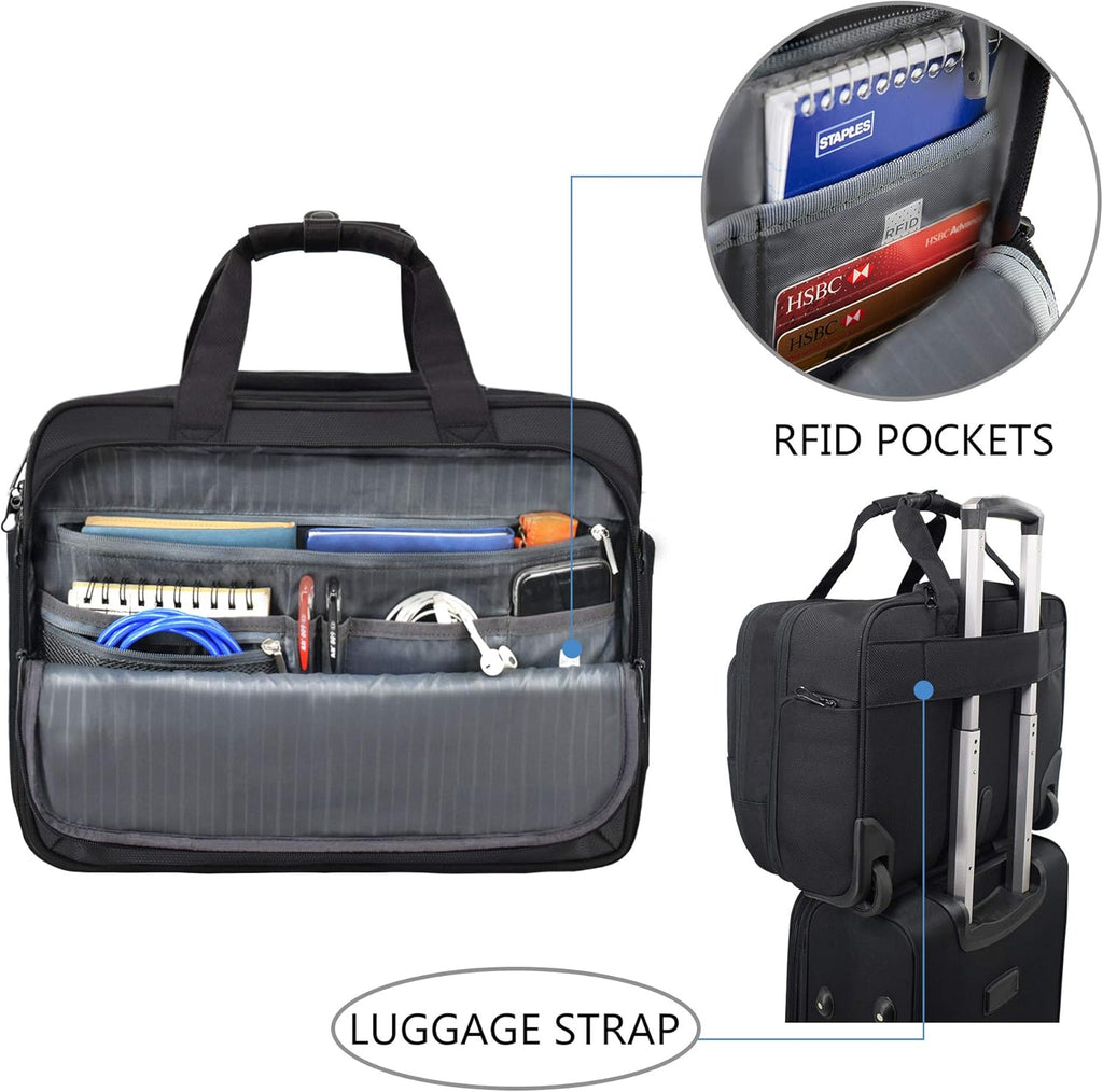 Rolling Laptop Bag Wheeled Briefcase for 17.3 Inch Laptop U79125
