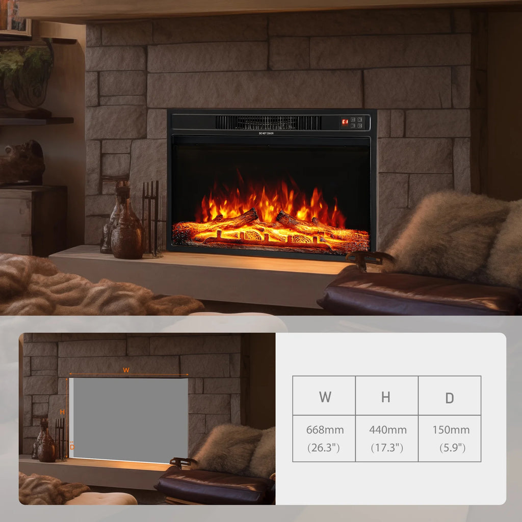 Electric Fireplace Heater with Thermostat, Remote Control Y560925