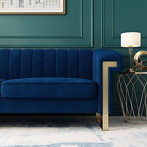 Blue Velvet 3 Seat Couch Sofa V874806