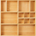 Set of 9 Bamboo Wood Drawer Organizer D175