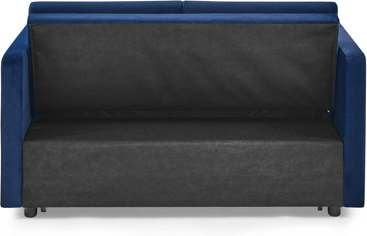 Blue Velvet 2 Seater Convertible Sofa Bed X600139