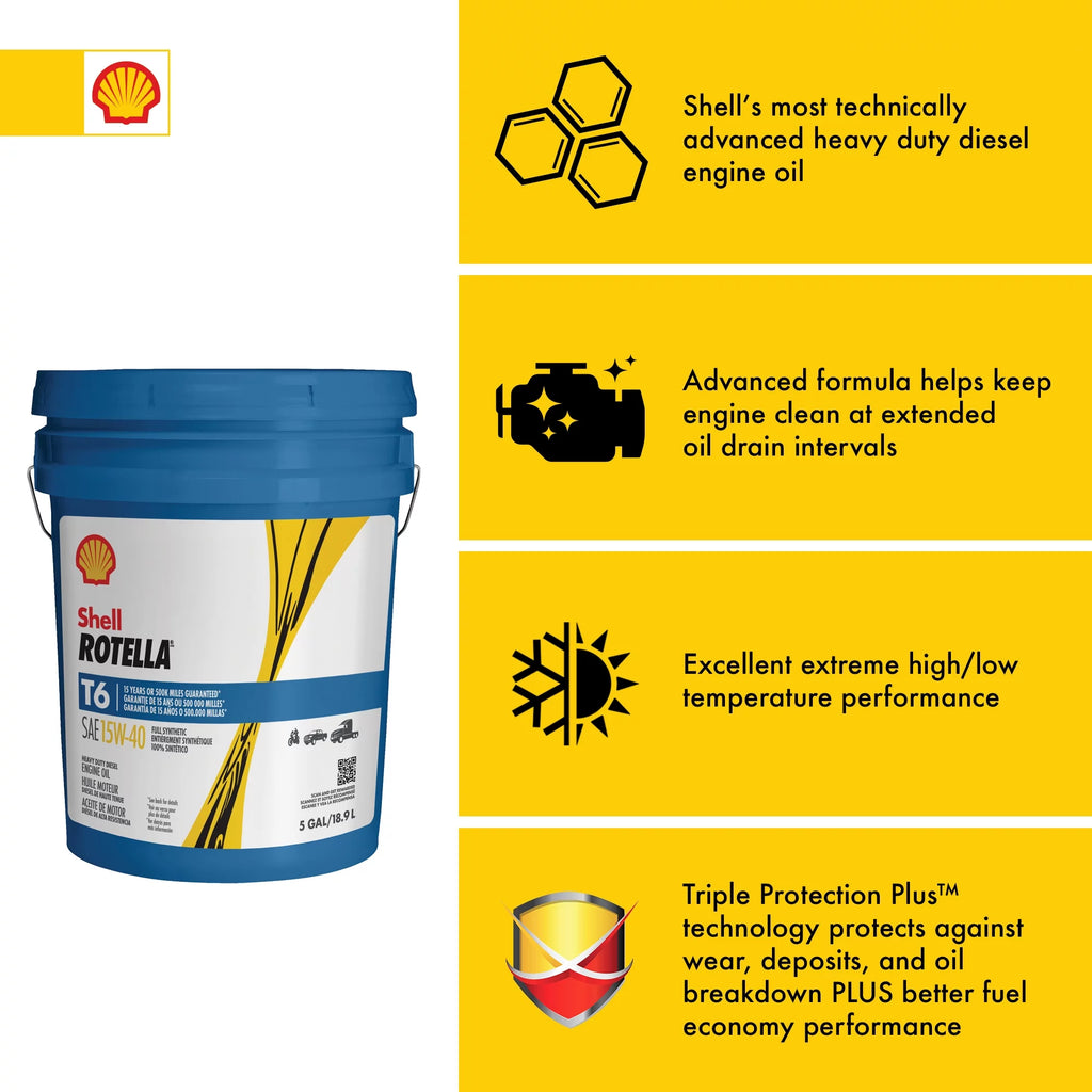 15W-40 Full Synthetic Diesel Engine Oil, 5 Gallon I119068