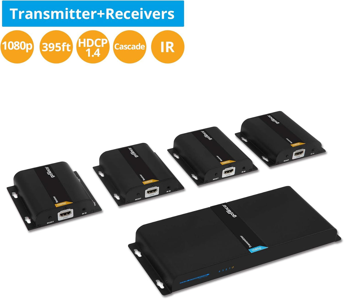 1080p 1x4 HDMI Extender Splitter Balun H8262