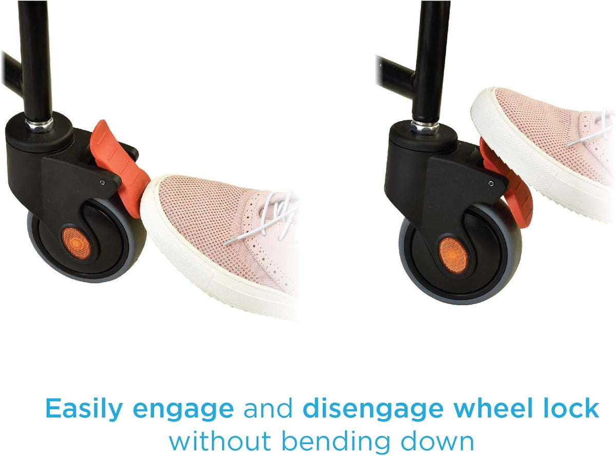 Hammertone Transport Chair Commode with Locking Wheels and Removable Padded Seat B598707