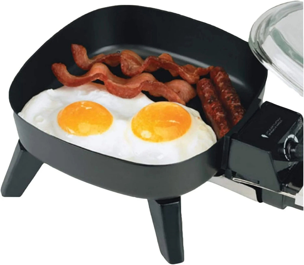 6" Non-Stick Electric Skillet with Glass Lid, Black I9518