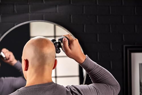 Cordless Head Shaver Electric Razor with 5 Dual Track Heads, 360 Flexing Head & Pop-Up Trimmer, Wet/Dry Shaving, 60 Mins Run Time H584