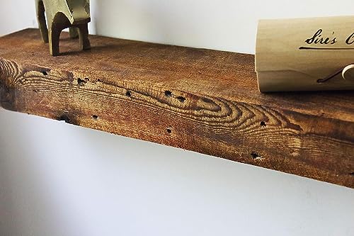 Reclaimed Wood Wall Shelf, 36" L x 8" D, Oiled F2602