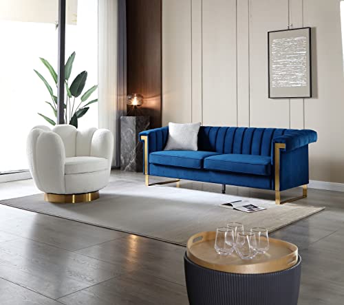 Blue Velvet 3 Seat Couch Sofa V874806