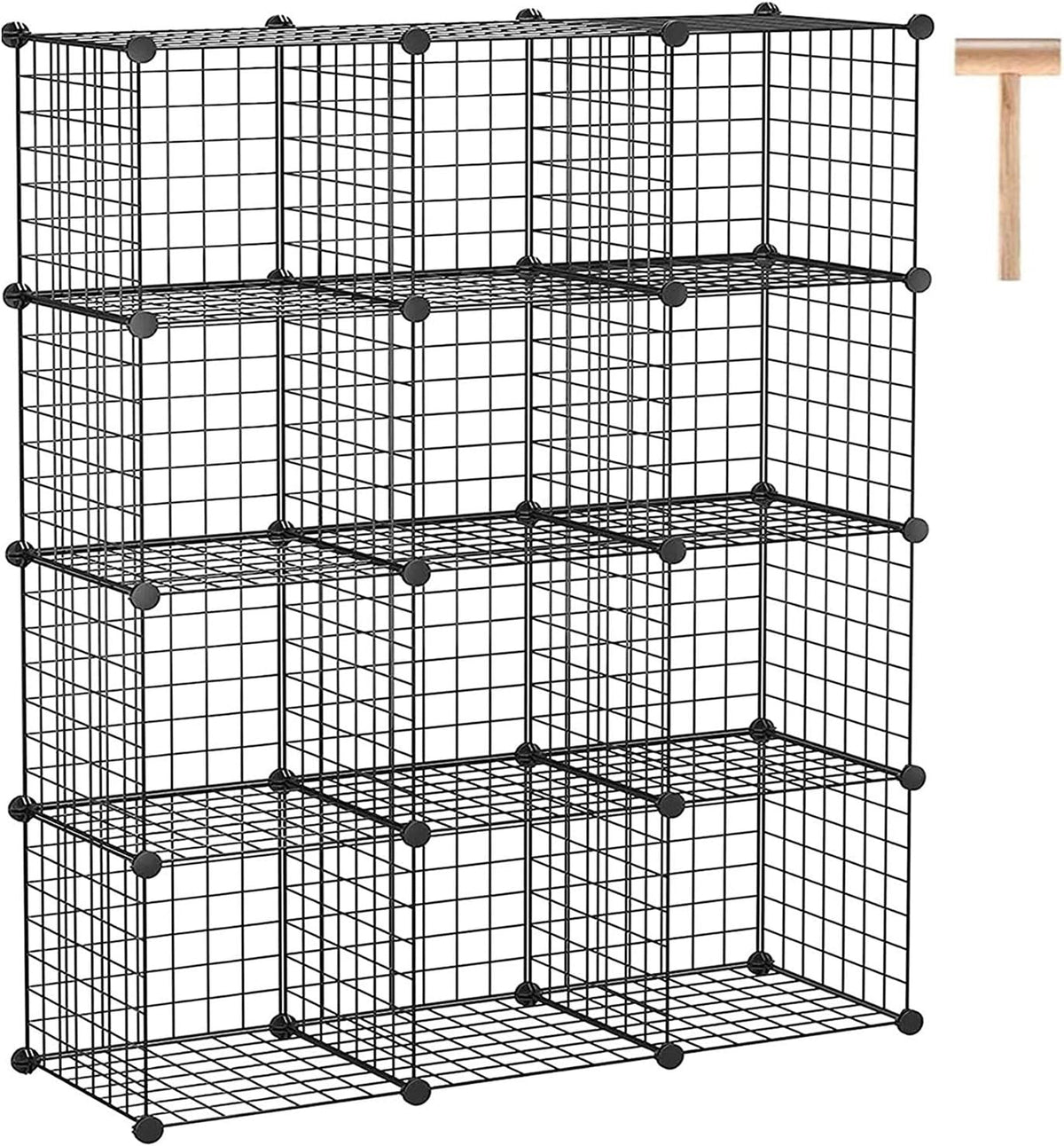 White 12-Cube Wire Cube Storage Organizer W547572