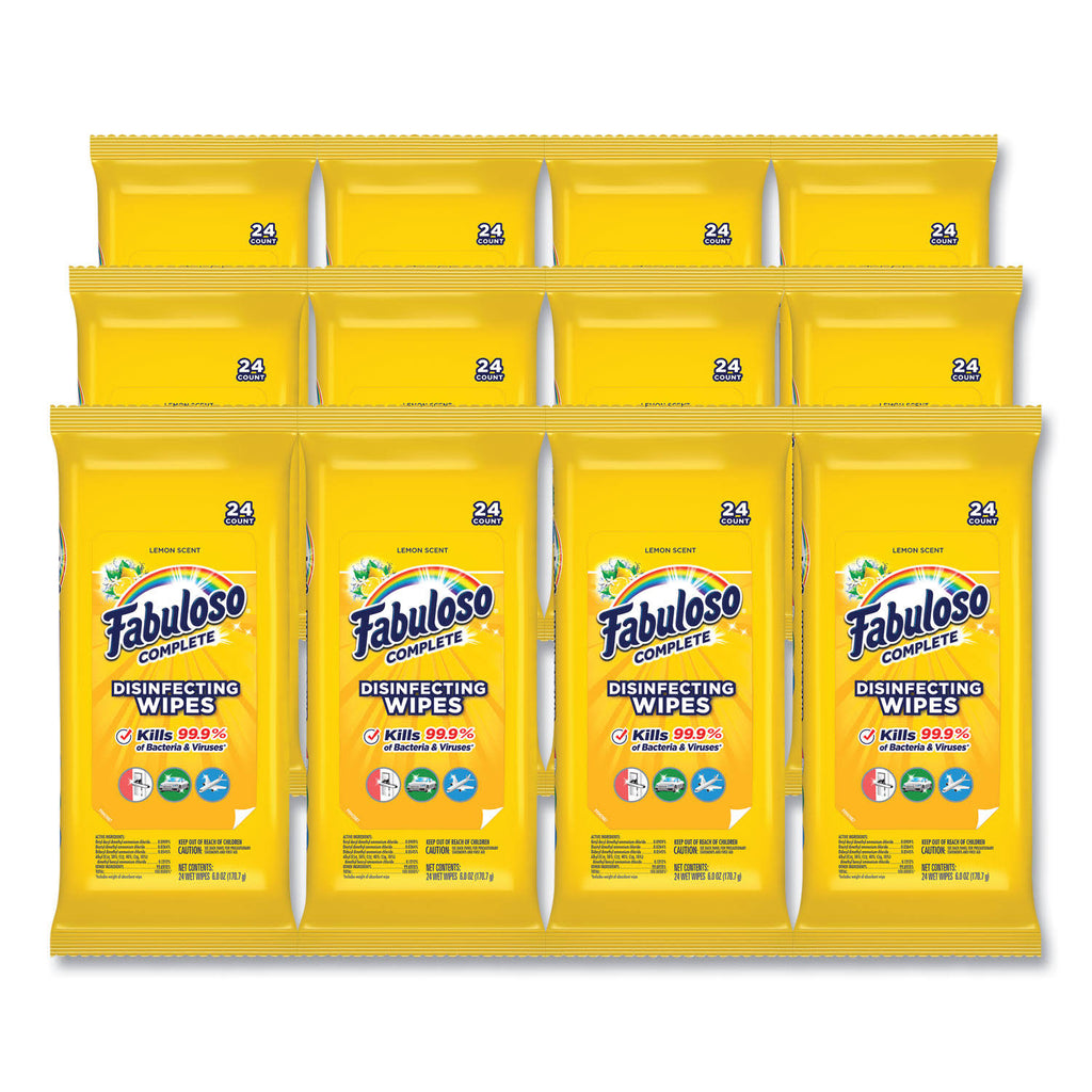 Multi Purpose Wipes, Lemon, 24/Pack X188776