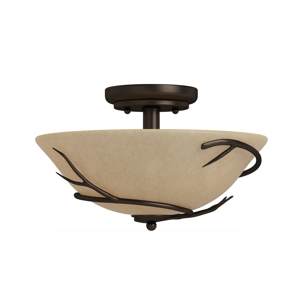 Blackened Bronze 2-Light Flush Mount V611