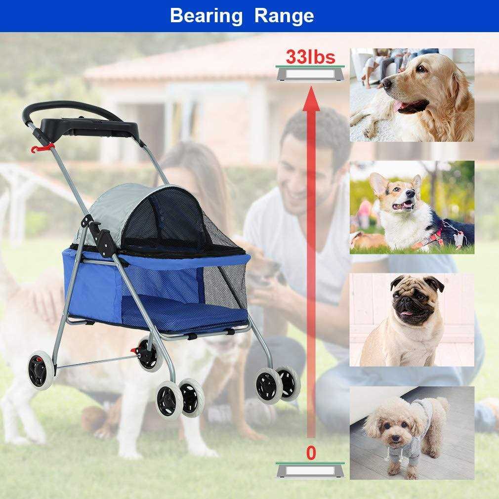 4 Wheels Folding Waterproof Portable Pet Stroller Q882031