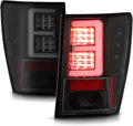 For 2007-2010 Jeep Grand Cherokee Black LED Tail Lights Brake Lamps Assembly D8379