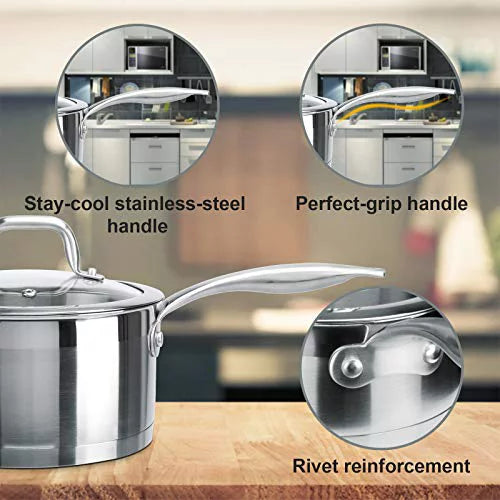 2.5 Quart Stainless Steel Sauce Pan with Lid Q827751
