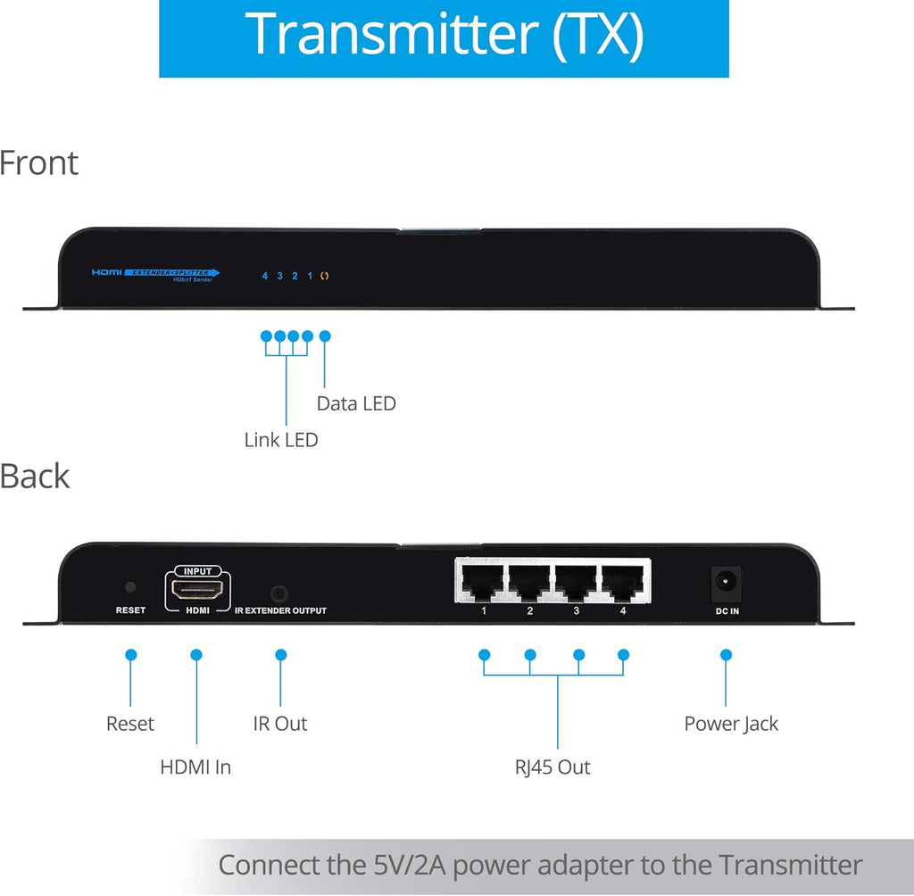 1080p 1x4 HDMI Extender Splitter Balun H8262
