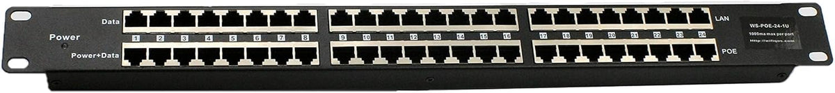 24 Port Passive PoE Injector with 48V 120W Power Supply K60765