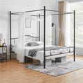 Black Queen Canopied Platform Bed J41589