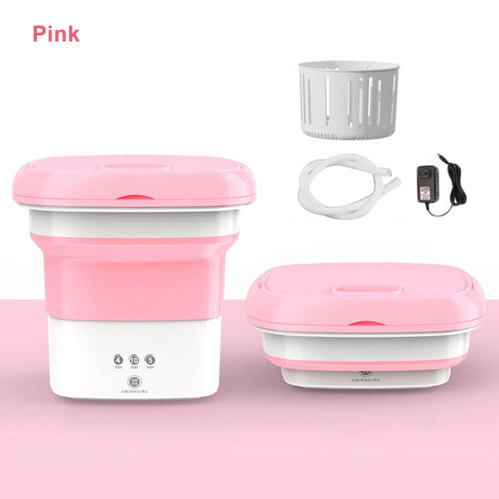 Mini Folding Portable Washing Machine with Dryer Bucket Blue R11759