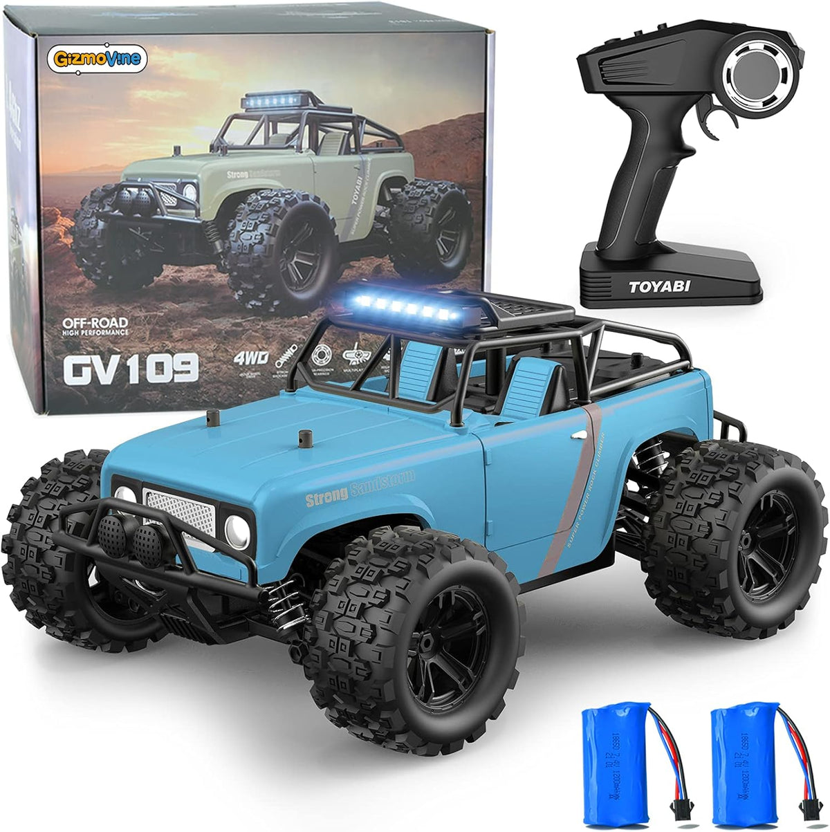 Blue 25 MPH 4WD Electric Remote Control Car, Pack of 2 X19320