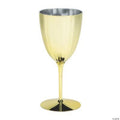 Gold Metallic Plastic Wine Glasses 12 Pcs R904687