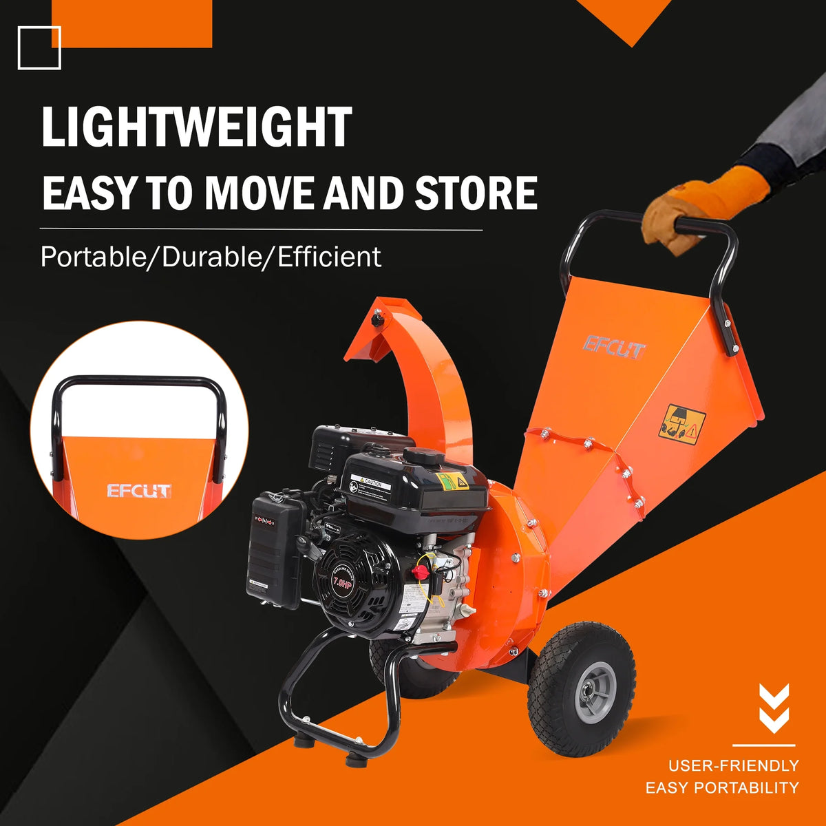 7 HP 212cc Gas Powered Wood Chipper Shredder F85215