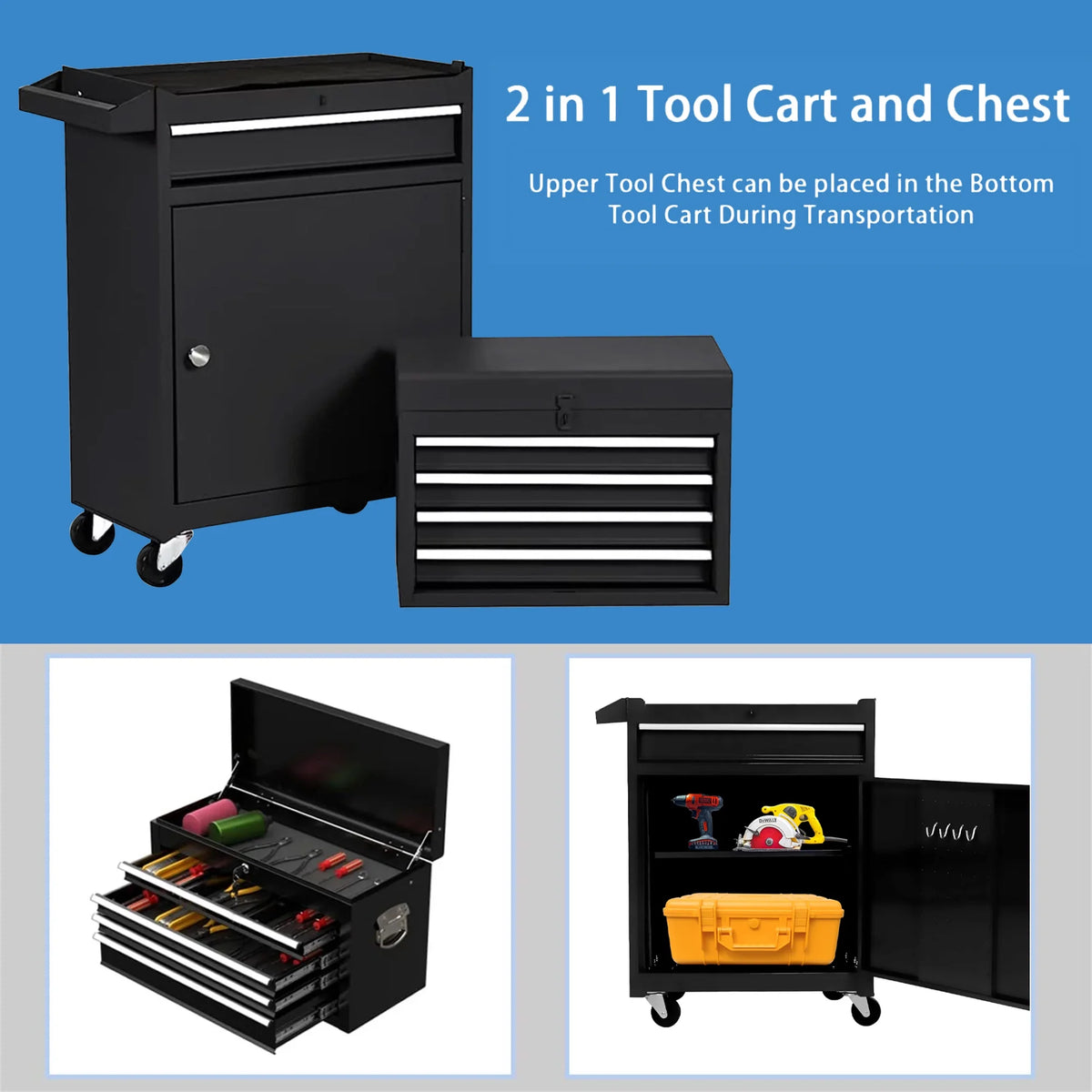 Blue 8 Drawer Steel Rolling Tool Chest R268