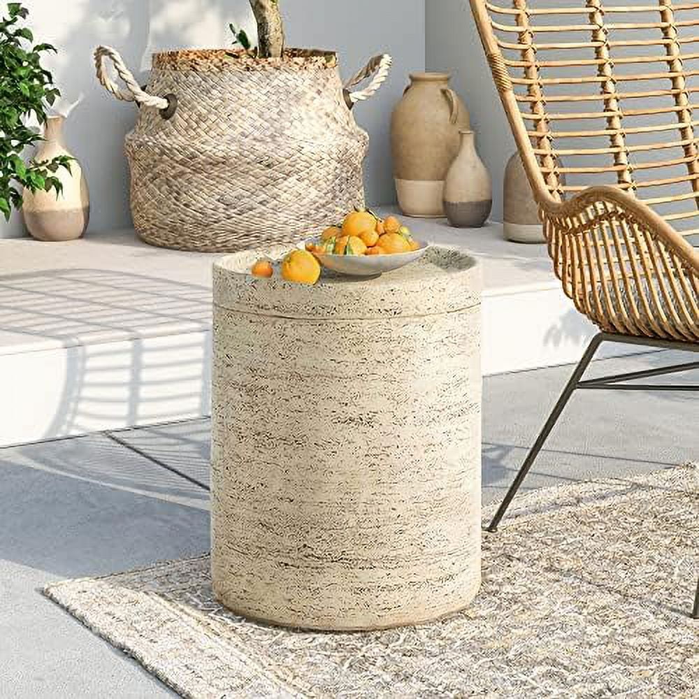 Set of 2 14" Ceramic Outdoor Accent Table N688969
