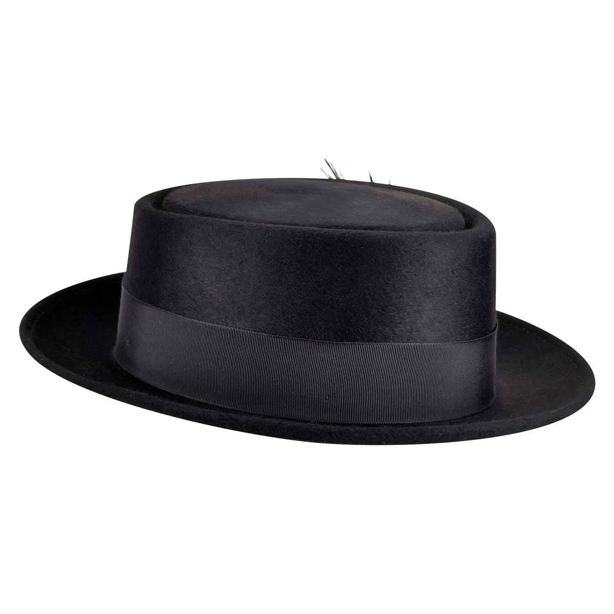 Black Pork Pie Hat T9343