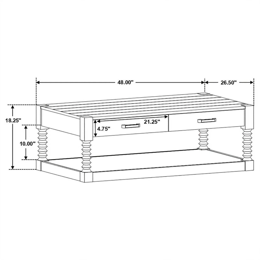 Brown 2-Drawer Wood Coffee Table Q901605