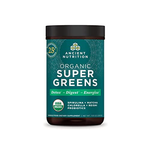Organic Super Greens Powder with Probiotics 25 Servings 7.5oz T9176