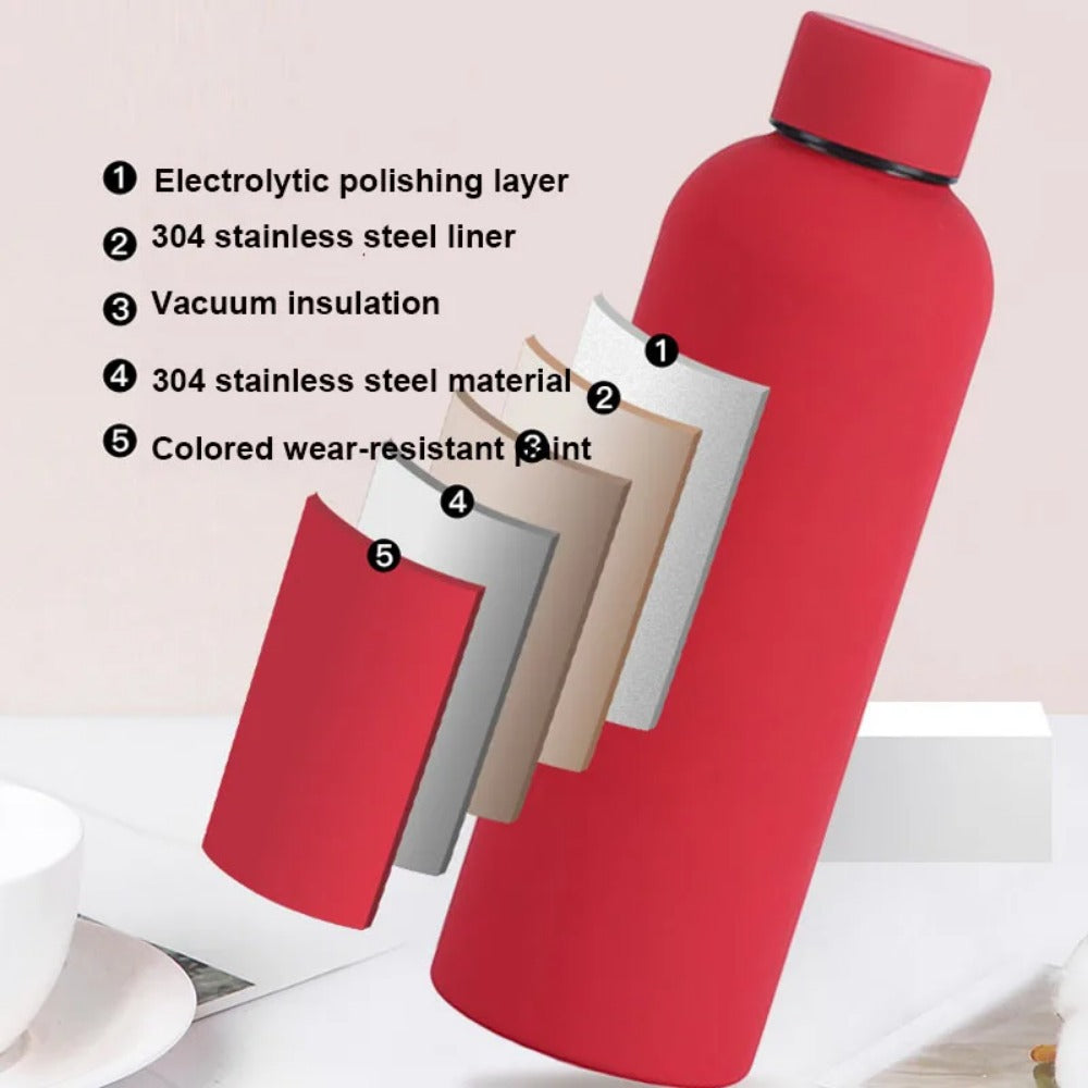 17.6 oz Stainless Steel Insulated Thermos Bottle M741