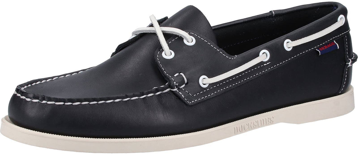 Blue Navy Leather Boat Shoes N41578