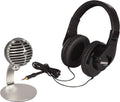 Mobile Recording Kit with Headphones and Microphone, Grey, Black V157