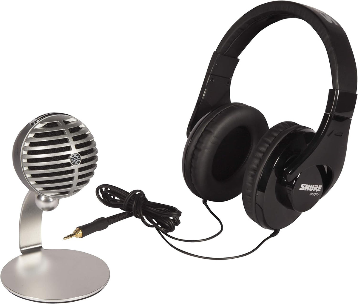 Mobile Recording Kit with Headphones and Microphone, Grey, Black V157