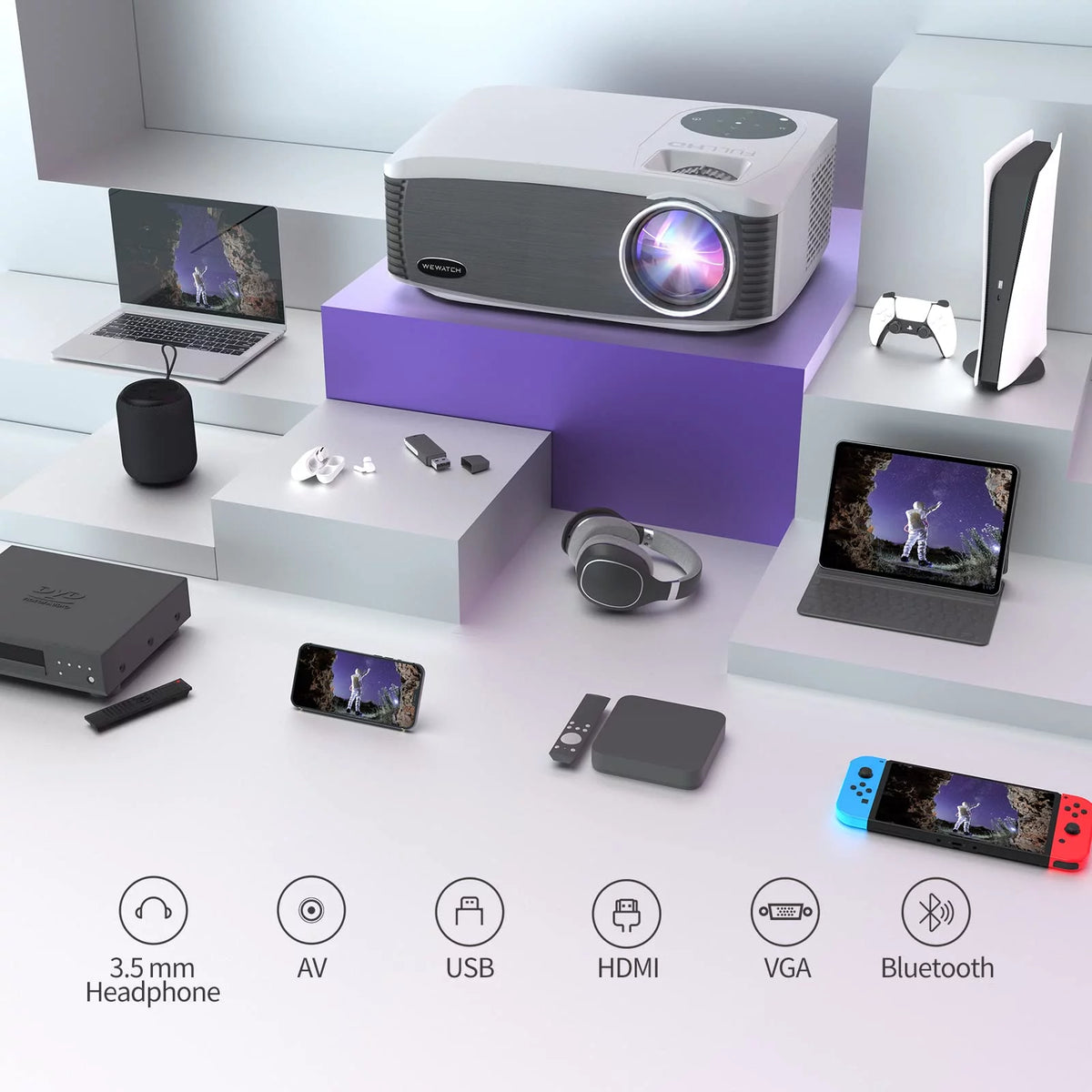 Full HD 1080P 4K Movie Projector 5G WiFi Bluetooth H528099